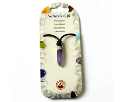 Stoere punt Amethyst met veterkoord