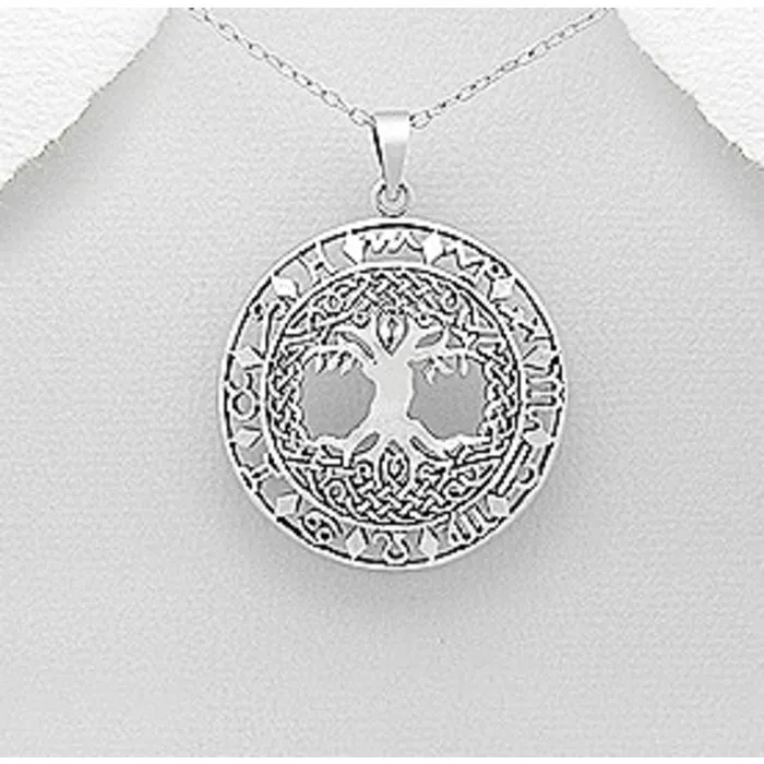 Celtic Tree hanger zilver