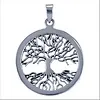 Levensboom met wortels hanger zilver