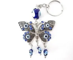 Sleutelhanger boze oog met vlinder