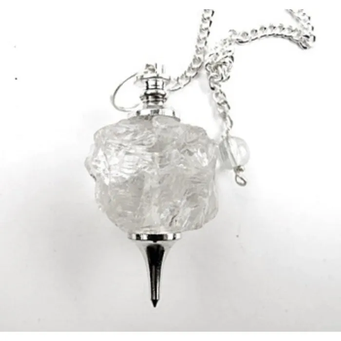 Pendel met ruw brokje bergkristal