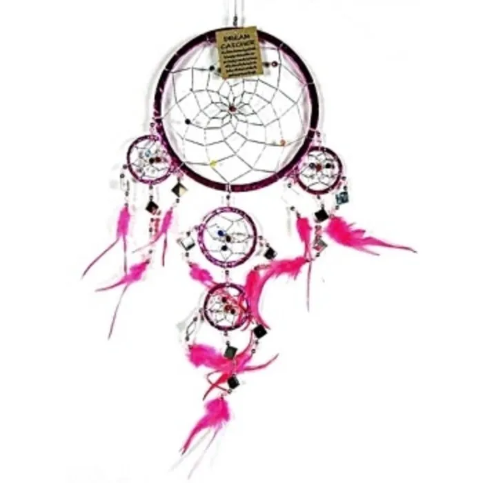 Roze Dromenvanger met Spiegeltjes 16 cm