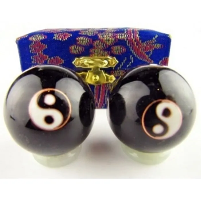 Meridiaankogels Yin Yang zwart 3,5 cm