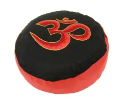 Meditatie kussen Ohm zwart/rood