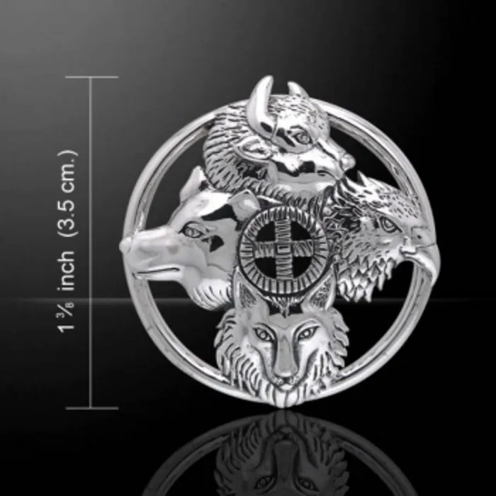 Totemdieren hanger zilver