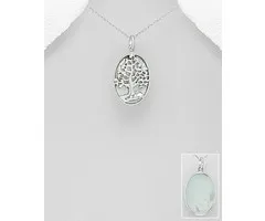 Levensboom zilver gedecoreerd met schelpen