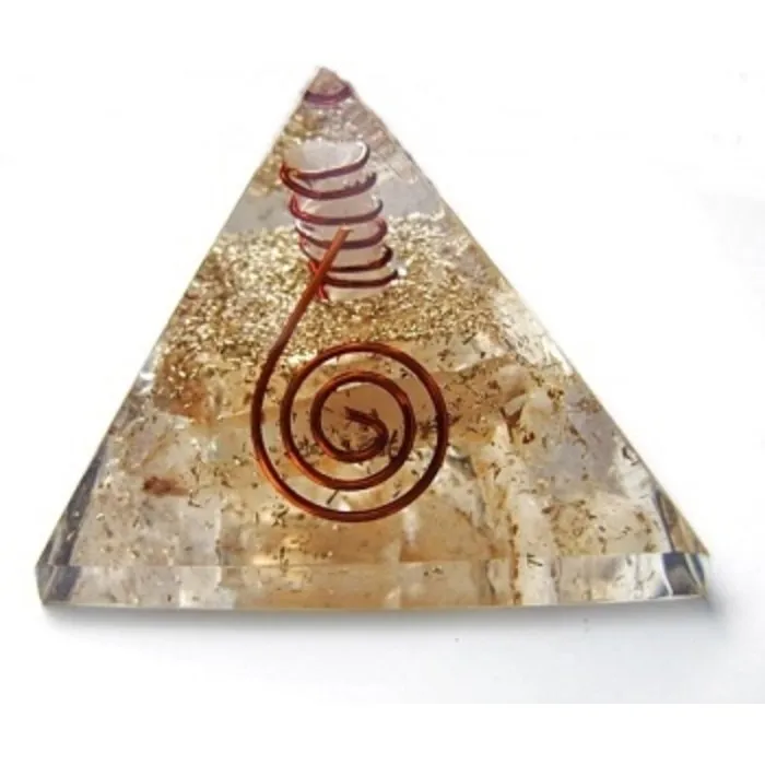Piramide Orgone met Bergkristal puntjes