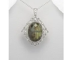 Zilverhanger labradoriet de luxe