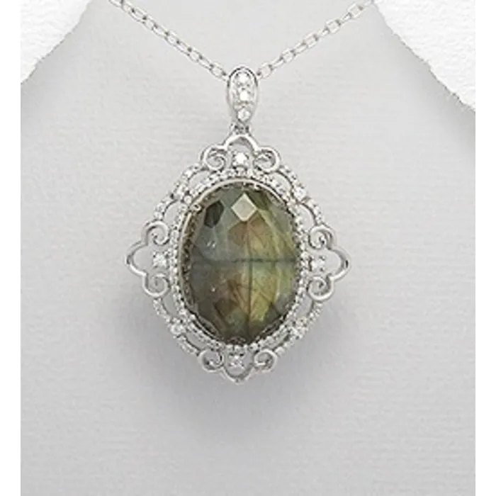 Zilverhanger labradoriet de luxe