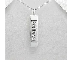 Hanger zilver met tekst believe