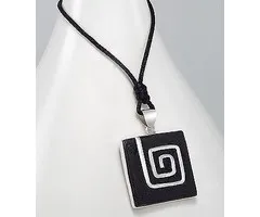 Hanger zilver met lava steen