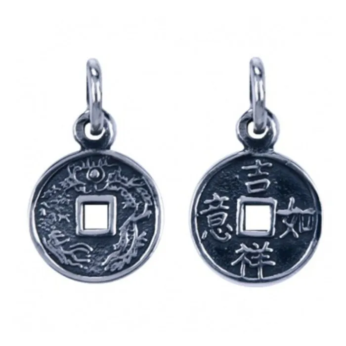 I tsing geluksmuntje zilver hangertje