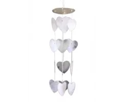 Windmobiel witte hartjes capiz schelp