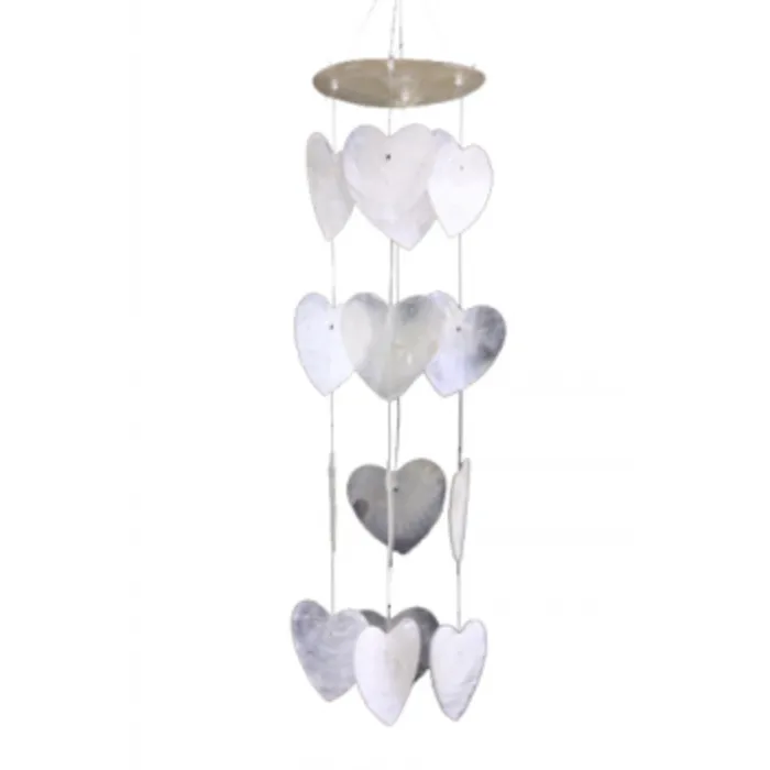 Windmobiel witte hartjes capiz schelp