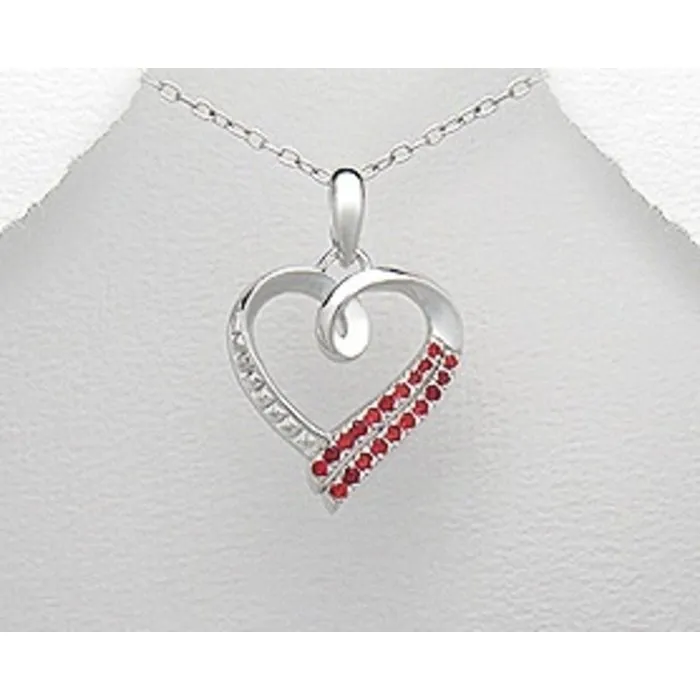 Hanger hartje met Zirkonia steentjes