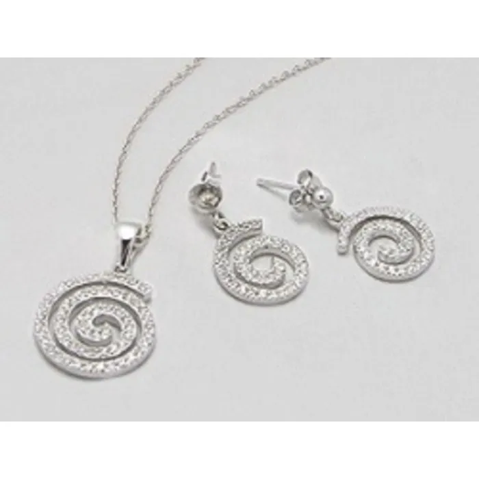 Setje oorbel en hanger spiraal