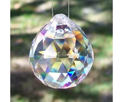Regenboogkristal Bol transparant - 6 cm