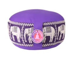 Meditatiekussen paars olifanten opdruk