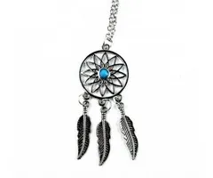 Halsketting dromenvanger metaal met kaartje