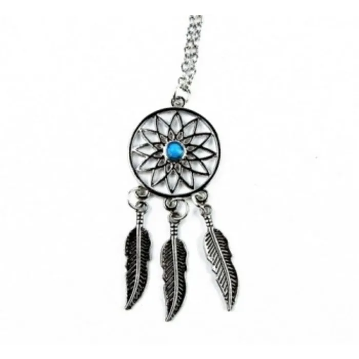 Halsketting dromenvanger metaal met kaartje