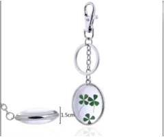 Sleutel/tashanger klaver vier met kaartje