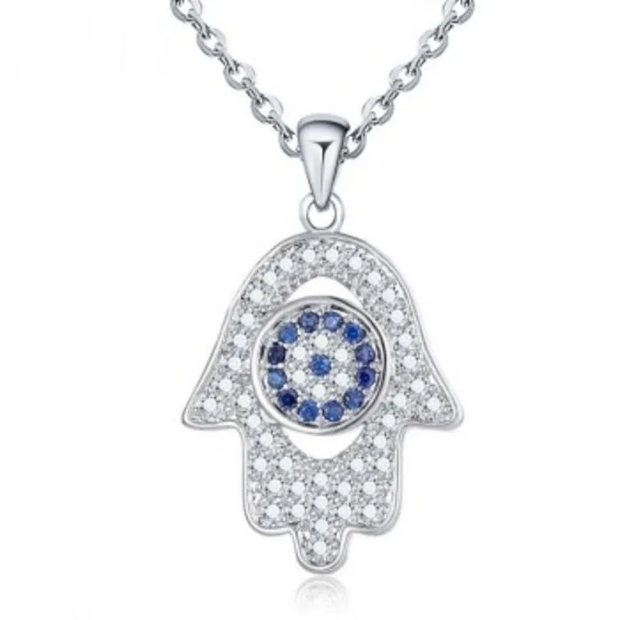 Hamsa hand collier met zirkonia steentjes