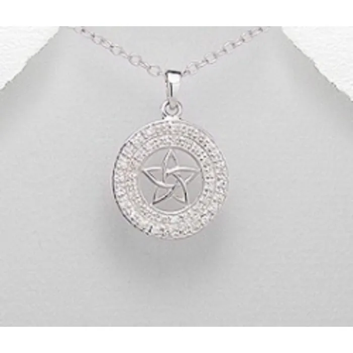 Celtic flower met Zirkonia steentjes