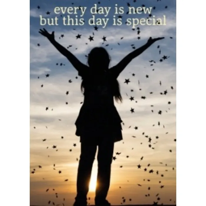 Ansichtkaart every day is new.