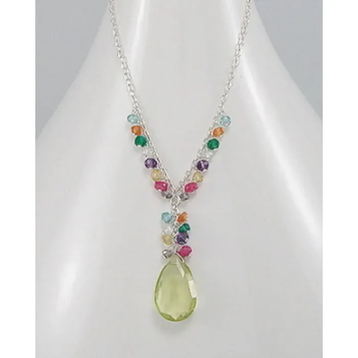 Collier zilver met edelsteentjes