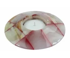 Theelichthouder Onyx Tiffany red