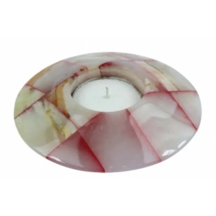 Theelichthouder Onyx Tiffany red