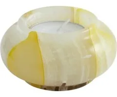 Tiffany theelichthouder geel