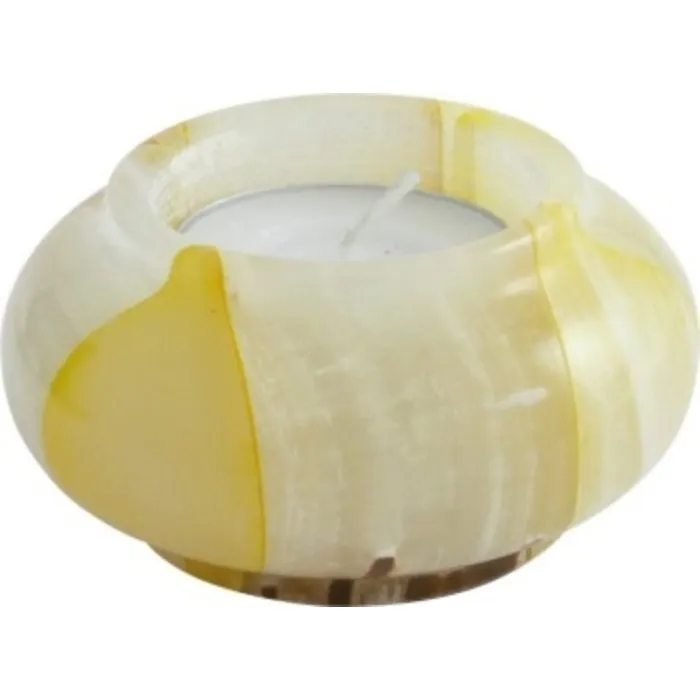 Tiffany theelichthouder geel