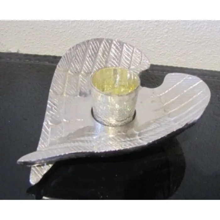 Theelichthouder vleugels metaal