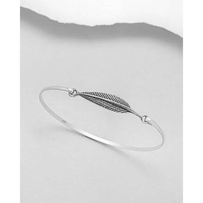 Armband zilver met blad