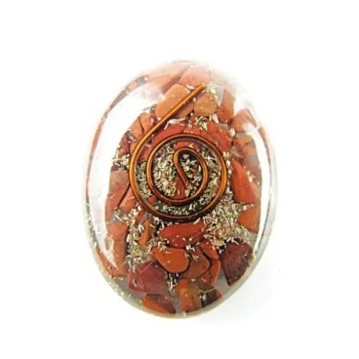 Cabochon orgone rode Jaspis