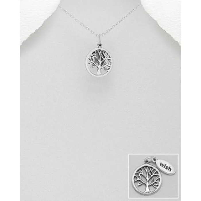 Tree of life hanger wish zilver