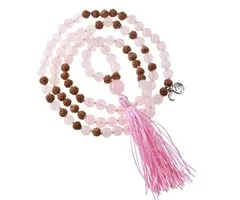 Mala Rozenkwarts met Rudraksha