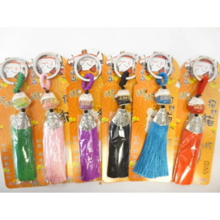 Lucky cat tas-sleutelhanger met kaartje