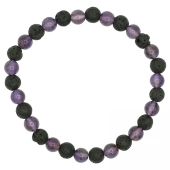 Armband Amethyst en lavasteen