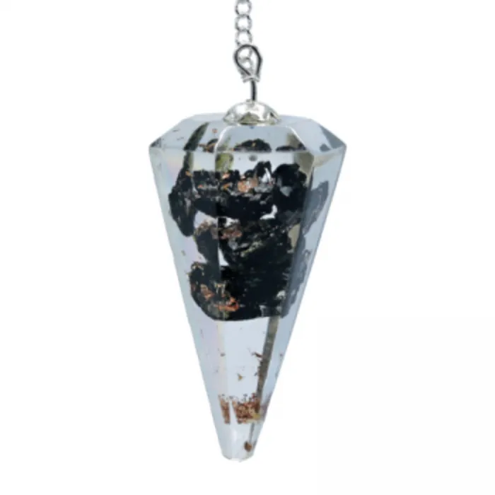 Orgon Pendel Zwarte Toermalijn facet geslepen