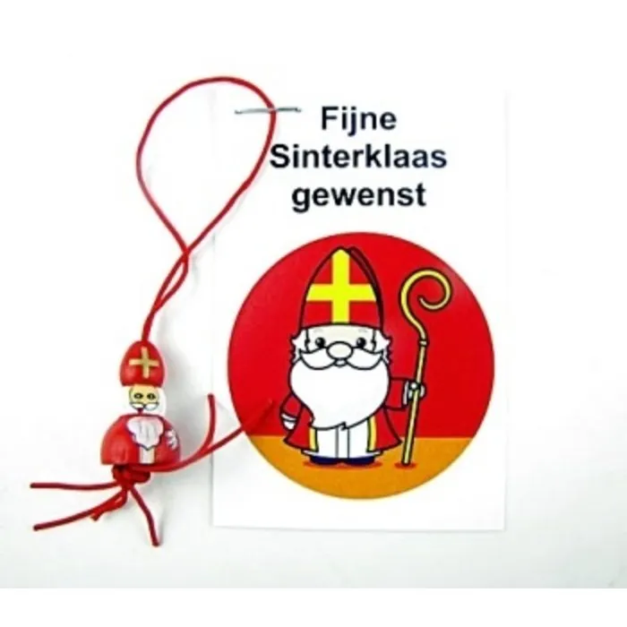Sinterklaas kaartje met Gelukspoppetje Sint