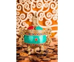 Wierookbrander met turkoois en koraal stenen