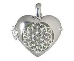 Hanger hart Medaillon levensbloem