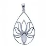 Zilver hanger lotus met maansteen