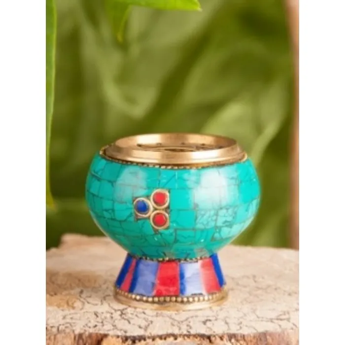 Wierookbrander klein met turkoois steentjes