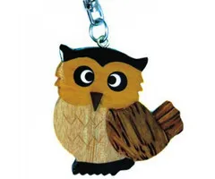 Sleutelhanger uil hout