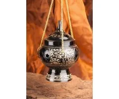 Tempel wierook-saliebrander messing