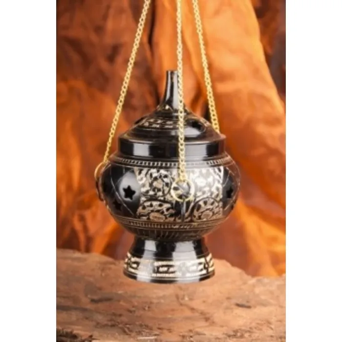 Tempel wierook-saliebrander messing