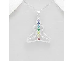 Boeddha chakra hanger van zilver